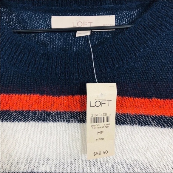 Loft🔥SALE🔥 navy stripe sweater.medium petite NWT - Picture 5 of 6